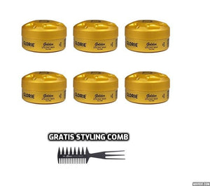 Glorie Golden Styling Wax Firm Hold 6 stuks + Gratis Styling Comb